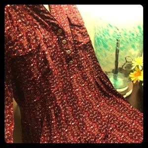 Red patterned blouse from Dress Barn